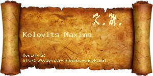 Kolovits Maxima névjegykártya